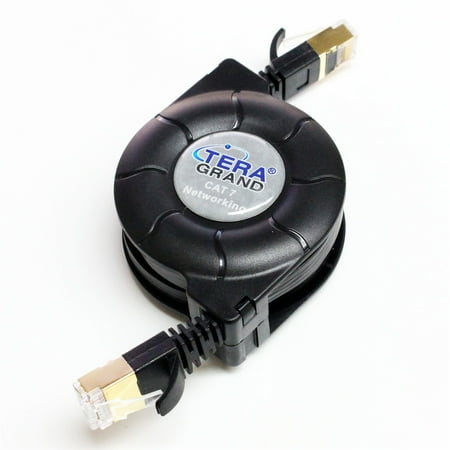 - Tera Grand - Premium Cat-7 10 Gigabit Ethernet Retractable Cable for Modem Router LAN Network Playstation Xbox , 1.5 Meter (4.9 Ft.)