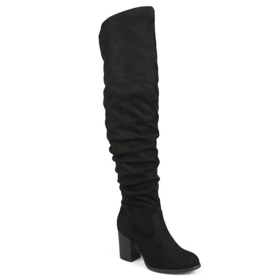 Journee Womens Kaison Extra Wide Calf Stacked Heel Over The Knee Boots