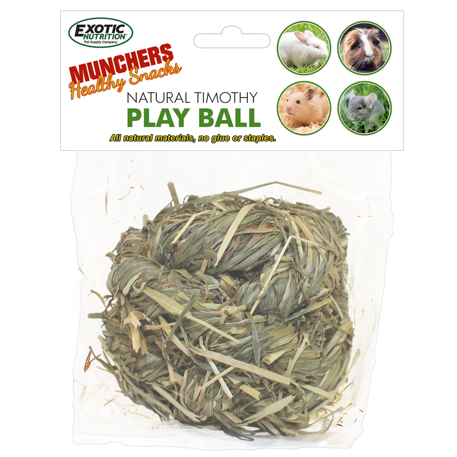 EXOTIC NUTRITION MUNCHERS NATURAL TIMOTHY PLAY BALL