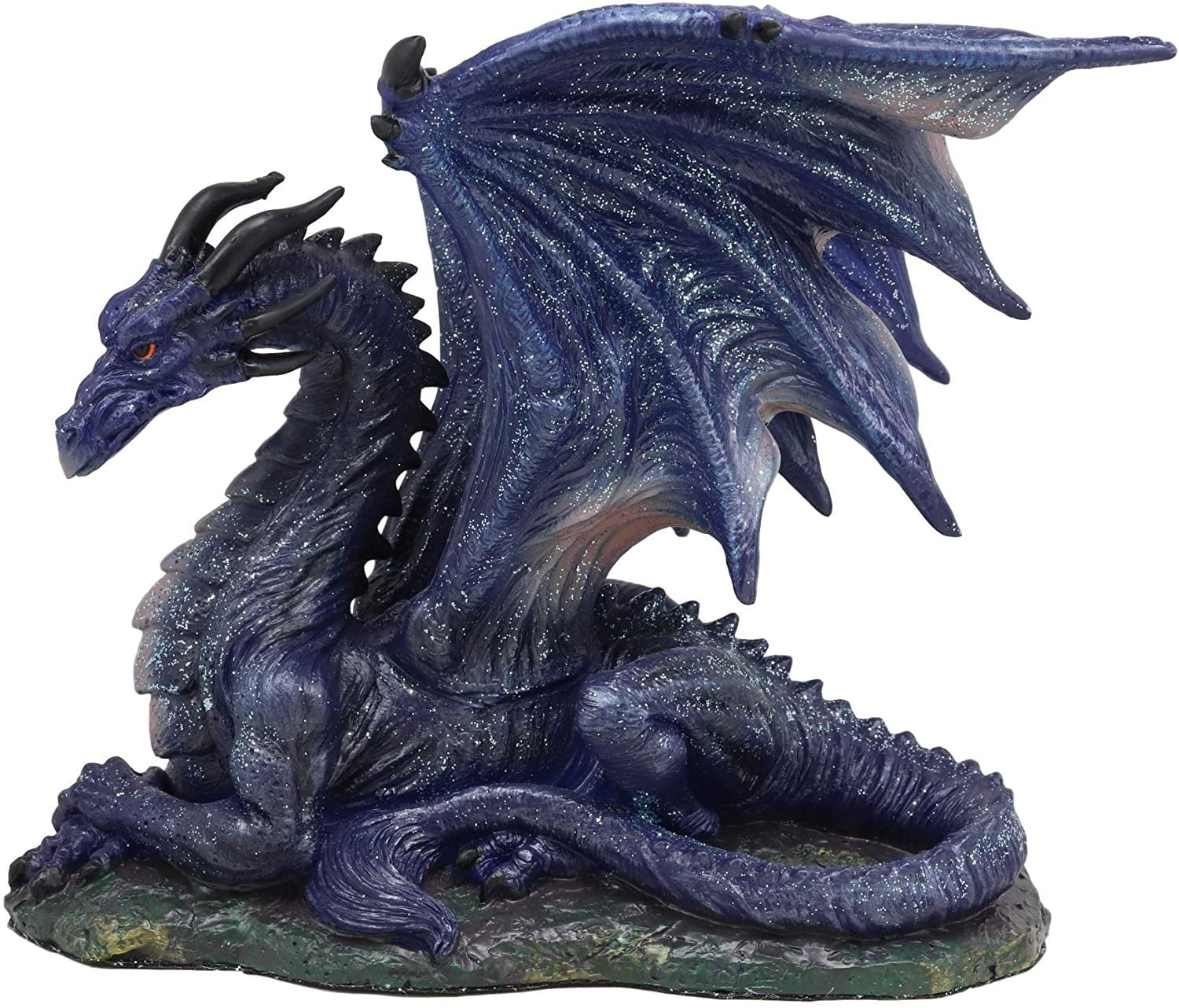 Dragon standing on rock Details about   Dragon Statue Blue Dragon pink wings & purple spine 