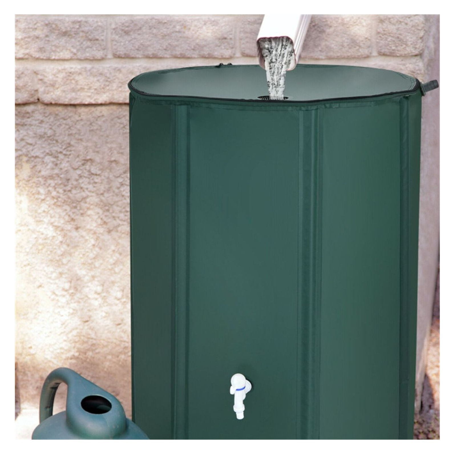 100 Gallon Rain Barrel, Portable Water Collector with Mesh Screen