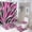 style-922, variant on 4 Pcs Shower Curtain Sets Shower Curtain And Rugs Shower Curtain Set Pink And Black Zebra Print Waterproof Personality Pattern Bath Curtain Jungle Animal for Bathroom Decor Set