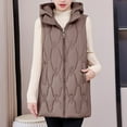 thumbnail image 6 of FNFHFY Long Puffer Vest Women Plus Size Lightweight Sleeveless Quilted Jacket Solid Slim Fit Puffy Jackets Zip Up Winter Coat with Hood, 6 of 8