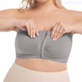 thumbnail image 2 of Lixiuxyad Strapless Bras for Women Plus Size Front Closure Push Up Wireless Bra Racerback Bandeau T Shirt Underwire Bust Support,Gray, 2 of 7
