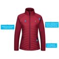 thumbnail image 2 of Little Donkey Andy Women's Insulated Hiking Jacket, Thermal Running Hybrid Jacket Dark Red Size XL, 2 of 6