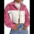 thumbnail image 2 of Chaqueta de Forro Afelpado para Mujer, Abrigo Informal de Invierno con Botones y Bolsillos Rosa M, 2 of 9