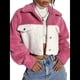 thumbnail image 2 of Chaqueta de Forro Afelpado para Mujer, Abrigo Informal de Invierno con Botones y Bolsillos Rosa L, 2 of 9
