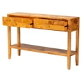 thumbnail image 2 of bali & pari Ghina Natural Light Mappa Burl Wood 2-Drawer Console Table, 2 of 6