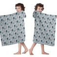 thumbnail image 4 of Light Blue Christmas Tree Pattern Hooded Bath Towel，50"x30" for Ages 3 To 12 Kids, Quick Dry Lightweight Soft Microfiber Hood Beach Towel Cover Up for Kids, 4 of 7