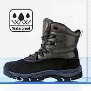 NORTIV 8 Mens Insulated Waterproof Construction Rubber Sole Winter Snow Ski Boots