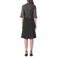 thumbnail image 3 of INSPIRE CHIC 2 Piece Dress Sets for Women's Long Sleeve Lace Cropped Shrug Sleeveless Midi Dresses Party Dress S Black, 3 of 5