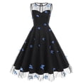 thumbnail image 4 of Butterfly Applique Rockabilly Dress Women's Summer Elegant Party Dress Mesh Sheer Backless Swing A-line Dress, 4 of 4