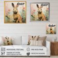 thumbnail image 4 of Designart "Floral Meadow Rabbit Curiosity III" Animals Framed Wall Art - Traditional Green Rabbit Hallway Framed Wall Art Decor, 4 of 6