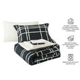 thumbnail image 3 of Mainstays 7-Piece Reversible Bed in a Bag Comforter Set with Sheets, Black and White Checker, Full, 3 of 12