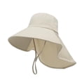 thumbnail image 1 of Sombrero de pescador de ala ancha para hombre y mujer con solapa para el cuello para acampar, caminar y hacer mochilerismo Beige, 1 of 9