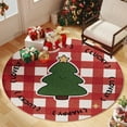 thumbnail image 5 of Horivan Christmas Tree Print Non-Slip Round Rug High-Density Plush Floor Mat for Living Room Bedroom Holiday Party Decor Soft Microfiber Carpet Festive Home Accent Washable Indoor Doormat, 5 of 6