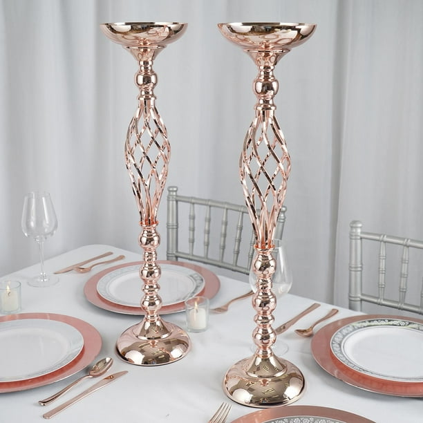 Efavormart Set Of 2 Metal Wedding Flower Decor Candle Holder Vase Dining Room Coffee Table Decorative Centerpiece Walmart Com Walmart Com