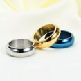thumbnail image 5 of 6.8mm Silver/Blue/Gold Smooth Polished Band Men's Stainless Steel Ring Size 7-10, 5 of 8