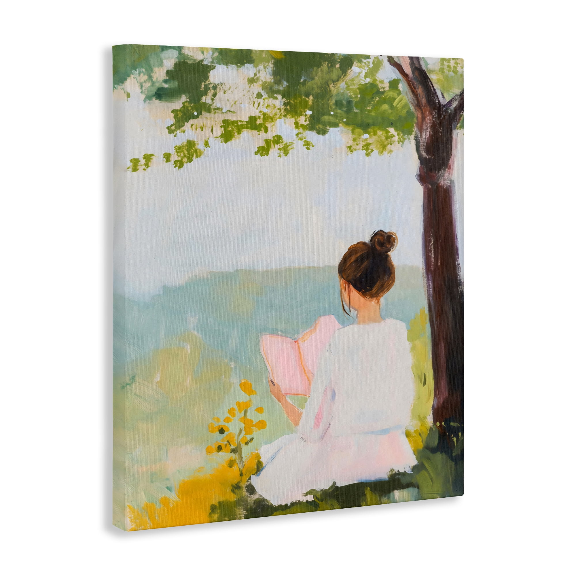 Stupell Industries Girl Reading in Nature Canvas Wall Art, design by The Prints Vibe
