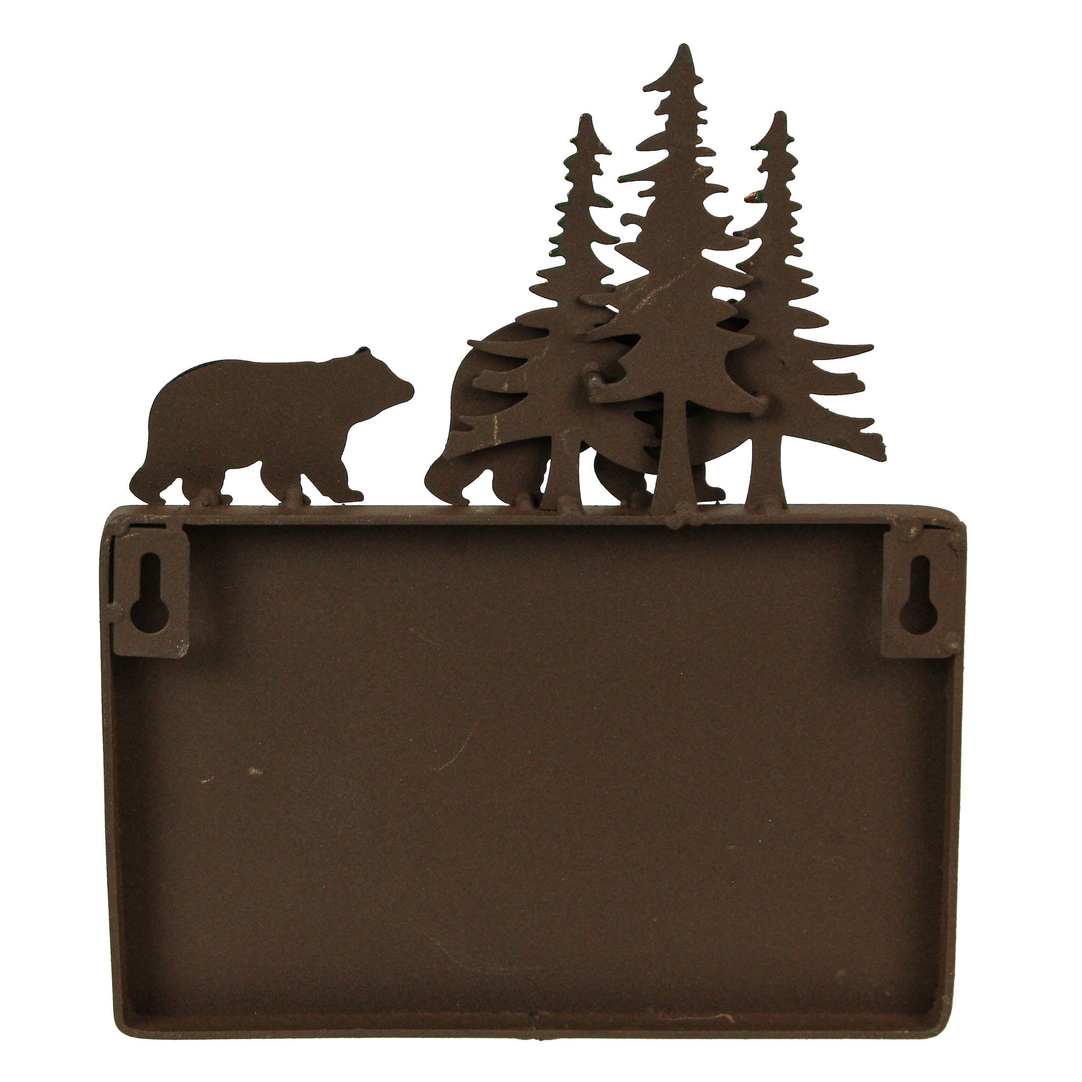 Mayrich Brown Metal Walking Bear Toilet Paper Roll Holder With Phone Shelf