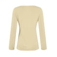 thumbnail image 4 of Womens Long Sleeve Shirts Fall Fashion Crop Tops Basic Layer Slim Fit Y2K Clothes 02-Beige M, 4 of 5
