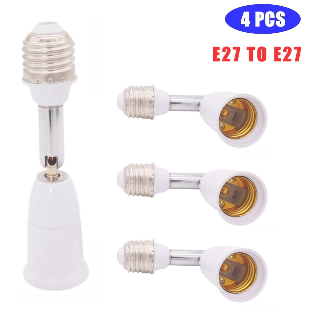 4 Adaptateurs B22 Vers E27 - Convertisseur Douille Ampoule - Blanc 500W Max