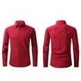thumbnail image 3 of IYTR Dress Shirts for Men Business Casual Long Sleeve Work Office Dress Shirt Solid Wrinkle-Free Button Wedding Formal Shirt (Wine,L), 3 of 5
