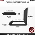 thumbnail image 4 of Rev-A-Shelf 35 Qt Under Sink Garbage Can Lid for Base Kitchen and Bathroom Cabinet, Replacement Plastic Trash Bin Lid Only, Green, RV-35-LID-G-1, 4 of 4