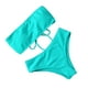 thumbnail image 1 of Soidarity Traje de baño dividido para mujer, traje de baño acolchado de poliéster para verano, traje de baño para vacaciones, traje de playa sencillo a Traje de baño cian L Soidarity OD021066-18, 1 of 6