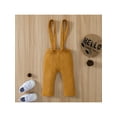 thumbnail image 5 of Seyurigaoka Infant Baby Summer Suspender Pants, Solid Color Knitting Ribbed Bib Pants Sleeveless Overalls Clothing, 0-18 Months, 5 of 9