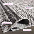 thumbnail image 6 of SAFAVIEH Courtyard Eric Geometric Chevron Indoor/Outdoor Area Rug, 5'3" x 7'7", Black/Grey, 6 of 13