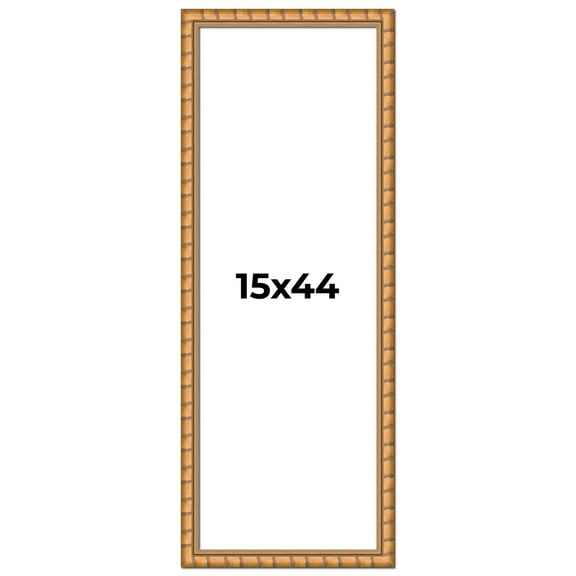 15x44 Frame Gold Real Wood Picture Frame Width 1.5 inches | Interior Frame Depth 0.5 inches |