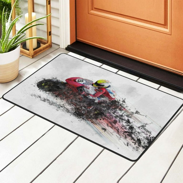 Dwelke Indoor Door Mat Entryway Rug Chenille Mats for Muddy Shoes Dogs  Bathroom Mats With Non-Slip Backing Machine Washable Durable Rug,24x36, Gray 