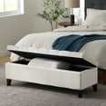 thumbnail image 2 of Chantal Velvet Storage Ottoman Bench, Ivory and Dark Brown, 2 of 13