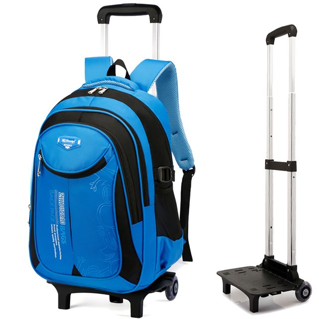 Trolley Backpack Creative 2-Wheel Splash Proof Rolling Backpack School Bookbag