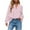 Pink, variant on Fancifize Womens Oversized Shirt Ruffle Long Sleeve Top Trendy V Neck Blouse Casual Loose Fit Fall Dressy Outfits