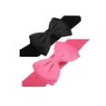 thumbnail image 3 of INSPIRE CHIC Women's 2Pcs Bowknot Elastic Belts 2.4" Width Elegant Cute Stretchy Cinch Waistband for Dress Wedding 24 - 32" Fuchsia+Black, 3 of 7