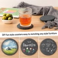 thumbnail image 4 of Stone Coaster 10cm Round Glass Coaster with Practical Stand, 4 of 5