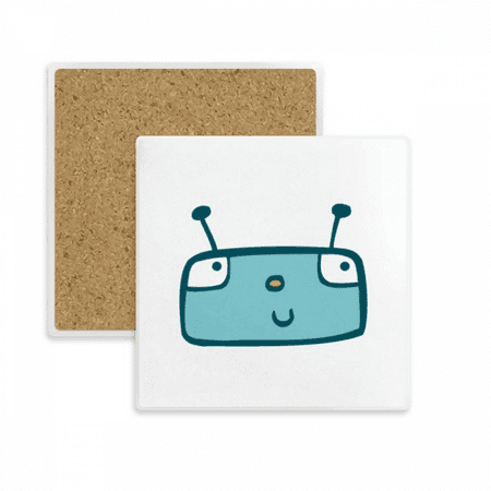 

Universe And Alien Blue Robot Square Coaster Cup Mat Mug Subplate Holder Insulation Stone