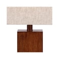 thumbnail image 3 of 360 Lighting Modern Rustic Accent Table Lamp 23" High Faux Wood Rectangular Block Brown Tan Fabric Shade for Bedroom Living Room House Home Bedside, 3 of 8