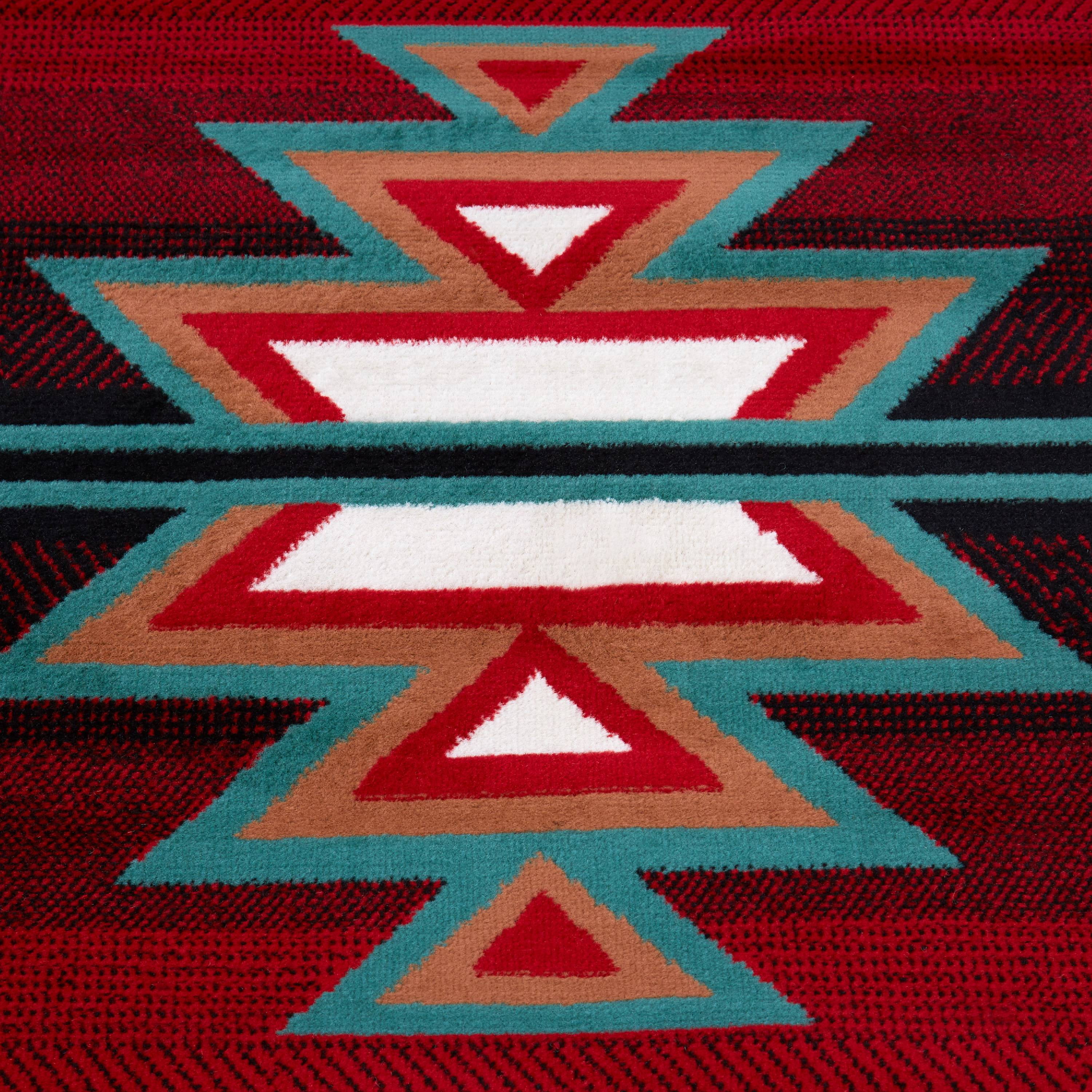 Home Dynamix Premium Sagrada Southwestern Geometric Area Rug, Black/Red, 7'8"x10'7"