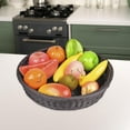thumbnail image 6 of Wicker Woven Bread Basket, Fruit Plate Trays, Tabletop Food Serving Baskets Tray, Handmade Woven Fruit Basket for Food Serving Snacks Hotel Coffee 30x7cm, 6 of 8