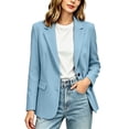 thumbnail image 6 of Women's Long Sleeve Blazer Business Casual Open Front Work Office Jackets Lapel Collar Button Front Jacket, 6 of 8