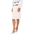 thumbnail image 4 of INSPIRE CHIC Tweed Pencil Skirt for Women High Waisted Midi Skirts Knee Length Button Decor Bodycon Office Work Skirts with Belt L Light Pink, 4 of 6