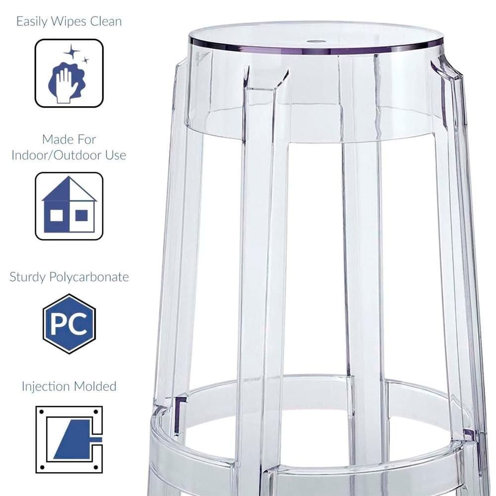 Ensemble de 6 tabourets de comptoir en plastique transparent de la collection Heavenly