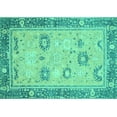 thumbnail image 1 of Ahgly Company Machine Washable Indoor Rectangle Oriental Turquoise Blue Traditional Area Rugs, 8' x 12', 1 of 4