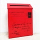 thumbnail image 3 of Buzón de correo galvanizado para cartas, correos, llaves y montaje en pared rojo, 3 of 5