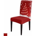 thumbnail image 6 of Chair Covers for Dining Room Set of 6,Merry Christmas Tree Snowflakes Red Stretch Seat Protector Removable Washable Chairs Slipcovers for Kitchen Banquet Wedding Hotel,Xmas Trees Bell, 6 of 6