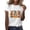 White, variant on Women's Casual Pumpkin Print T Shirt Short Sleeve Crewneck Loose Fit Tee for Everyday