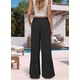 thumbnail image 4 of Pantalones Palazzo de Cintura Alta y Pierna para Mujer, con Encaje, para Playa, Holgados, Color Negro, Talla XXL, 4 of 6